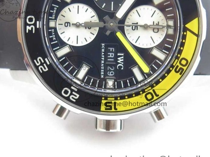 MIROTIME 0327 Aquatimer Chrono IW376702 SS BLS 1:1 Best Edition Black Dial on Black Rubber Strap A WellDesigned 7105